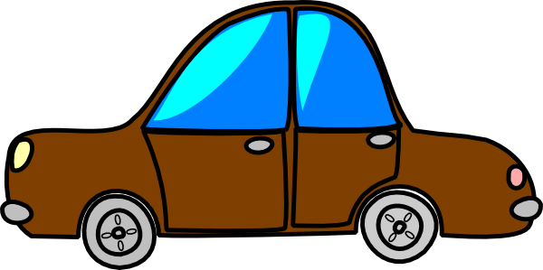 Car Brown Cartoon Transport Clip Art - Brown Car Cartoon (600x299)