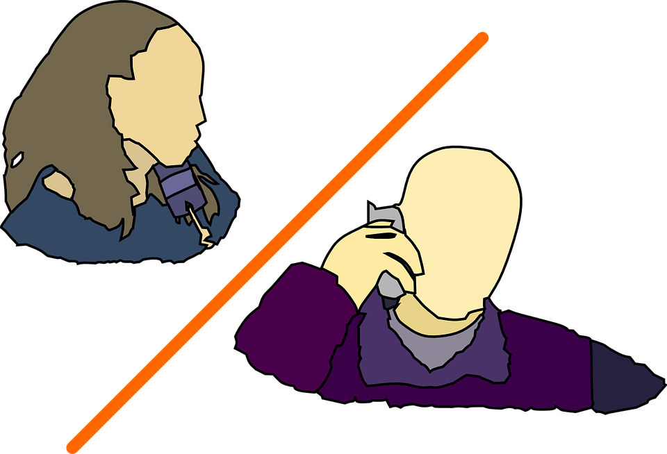 Man Lady Talking On The Phone Clip Art - Two People On The Phone (960x654)