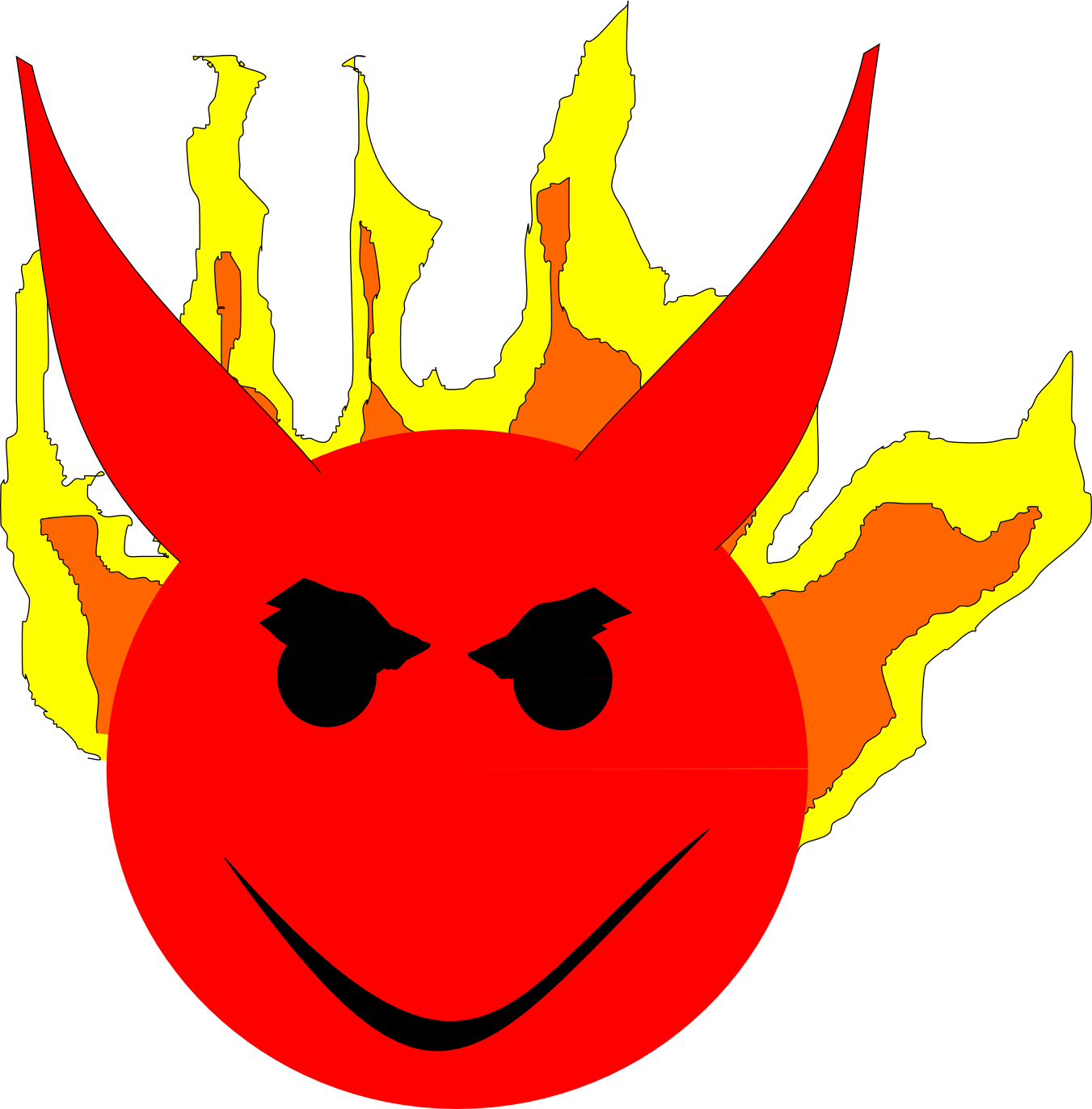 Devil Smiley - Clipart Library - Clipart Library - Smiley (1351x1372)