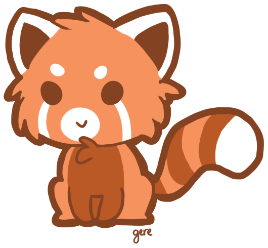 Red Panda Clipart - Cute Red Panda Drawing Chibi (530x490)