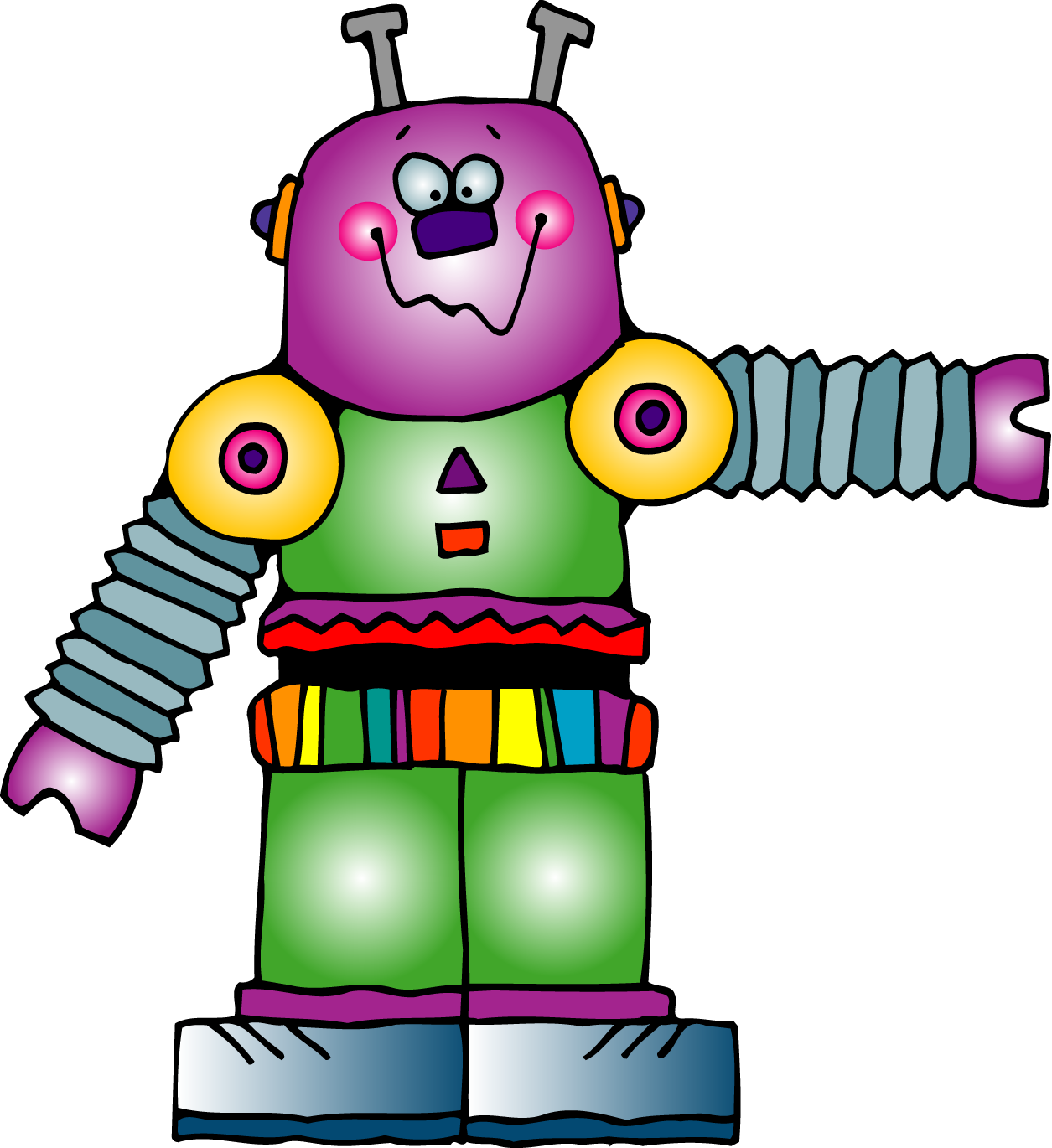 Robot Clip Art Black And White Free Clipart Images - Robots Clipart (1255x1370)