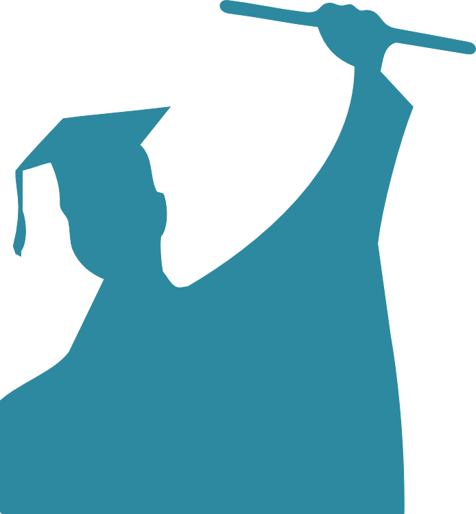 Free Digital Congratulation Scrapbooking Embellishment - Graduate Silhouette Transparent Background (694x749)