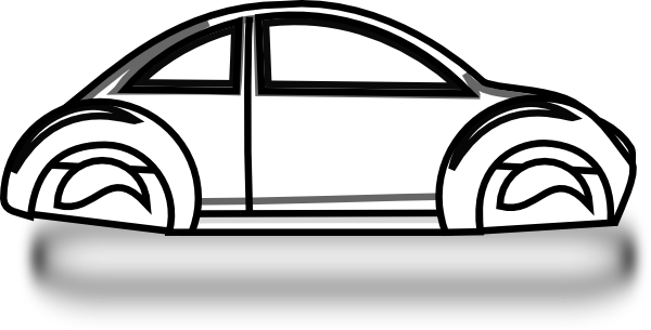 Beetle Car Outline Clip Art - Clip Art (600x305)