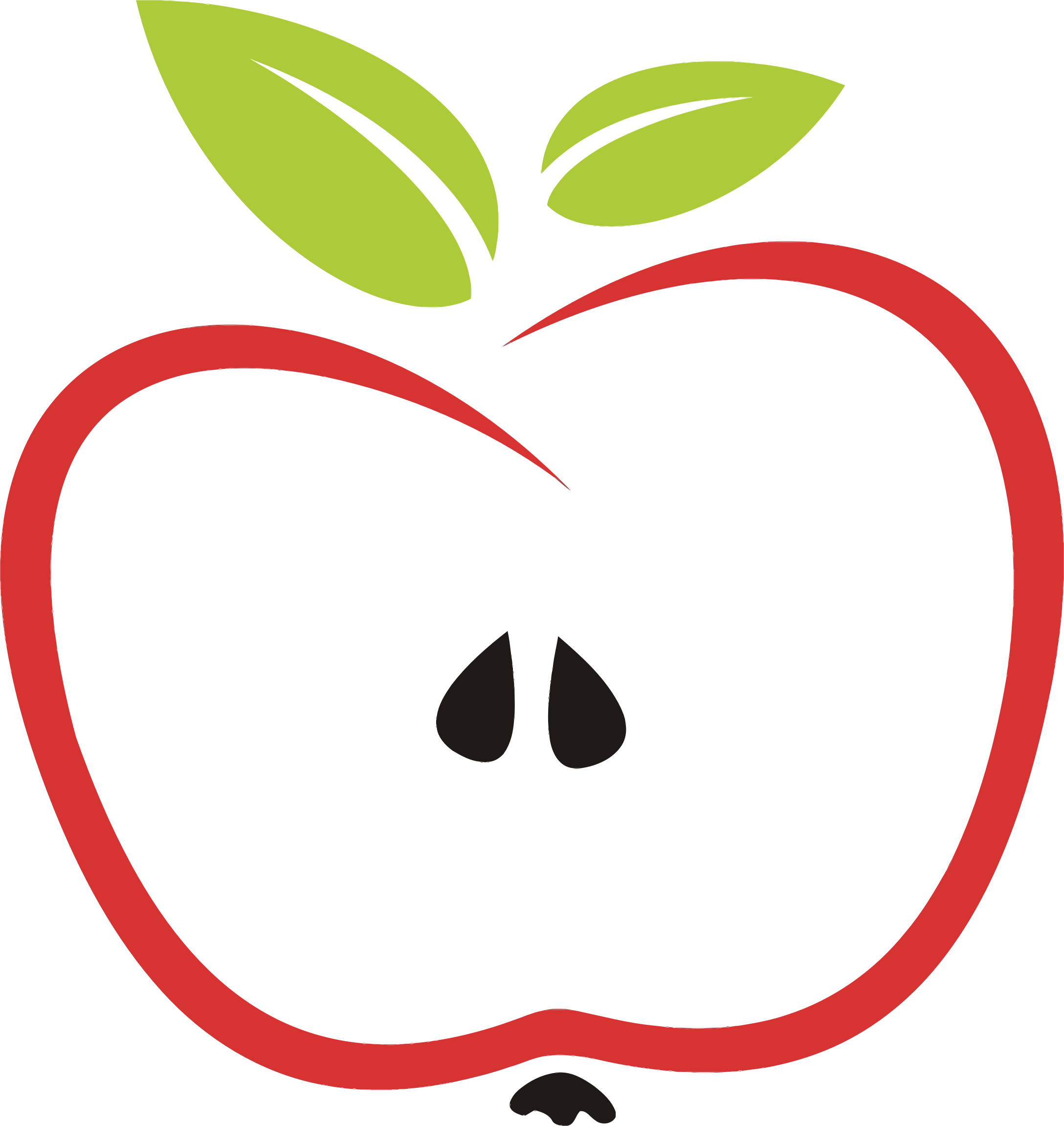Leaf Of Apple Clipart Clip Art - Stylized Apple (2176x2302)