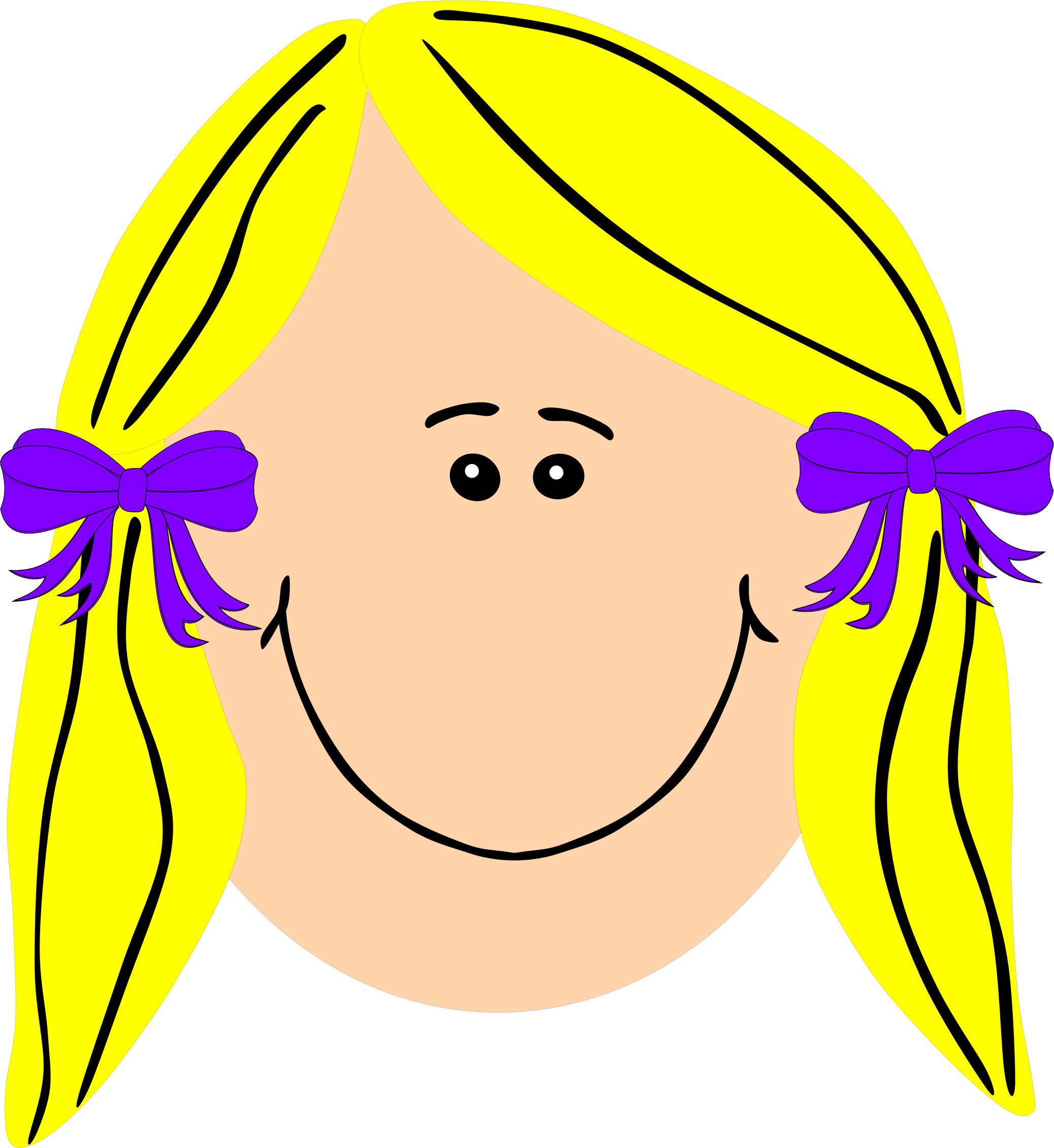 Clipart Blond Long Haired Girl - Clipart Girl With Blonde Hair (2076x2261)