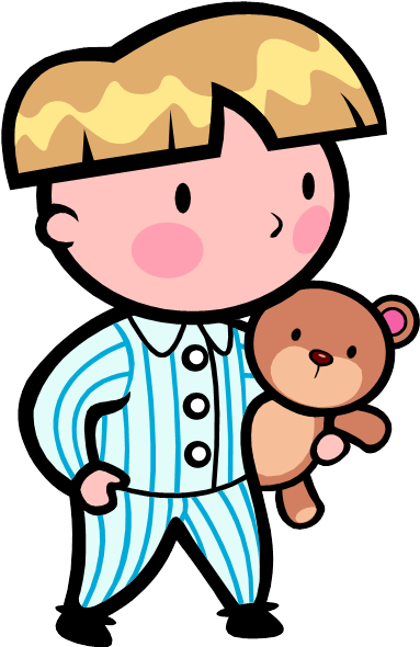 Microsoft Clipart Child - Put On Pajamas Clipart (430x634)