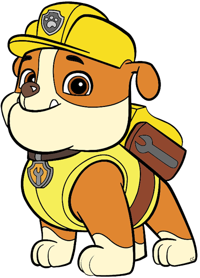 Images Were Colored And Clipped By Cartoon Clipart - Paw Patrol Rubble Cartoon (400x556)