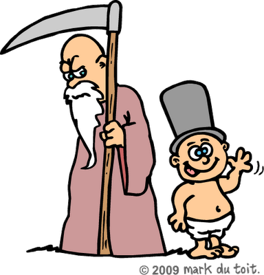 Baby New Year Clip Art - Father Time Baby New Year (384x400)