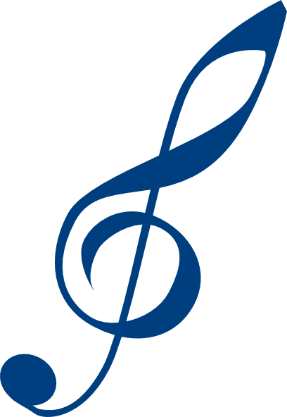Blue Treble Clef Clip Art - Blue Treble Clef Clip Art (408x592)