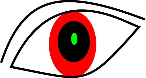 Red Eyeball Clipart - Red Eye Clipart (600x322)