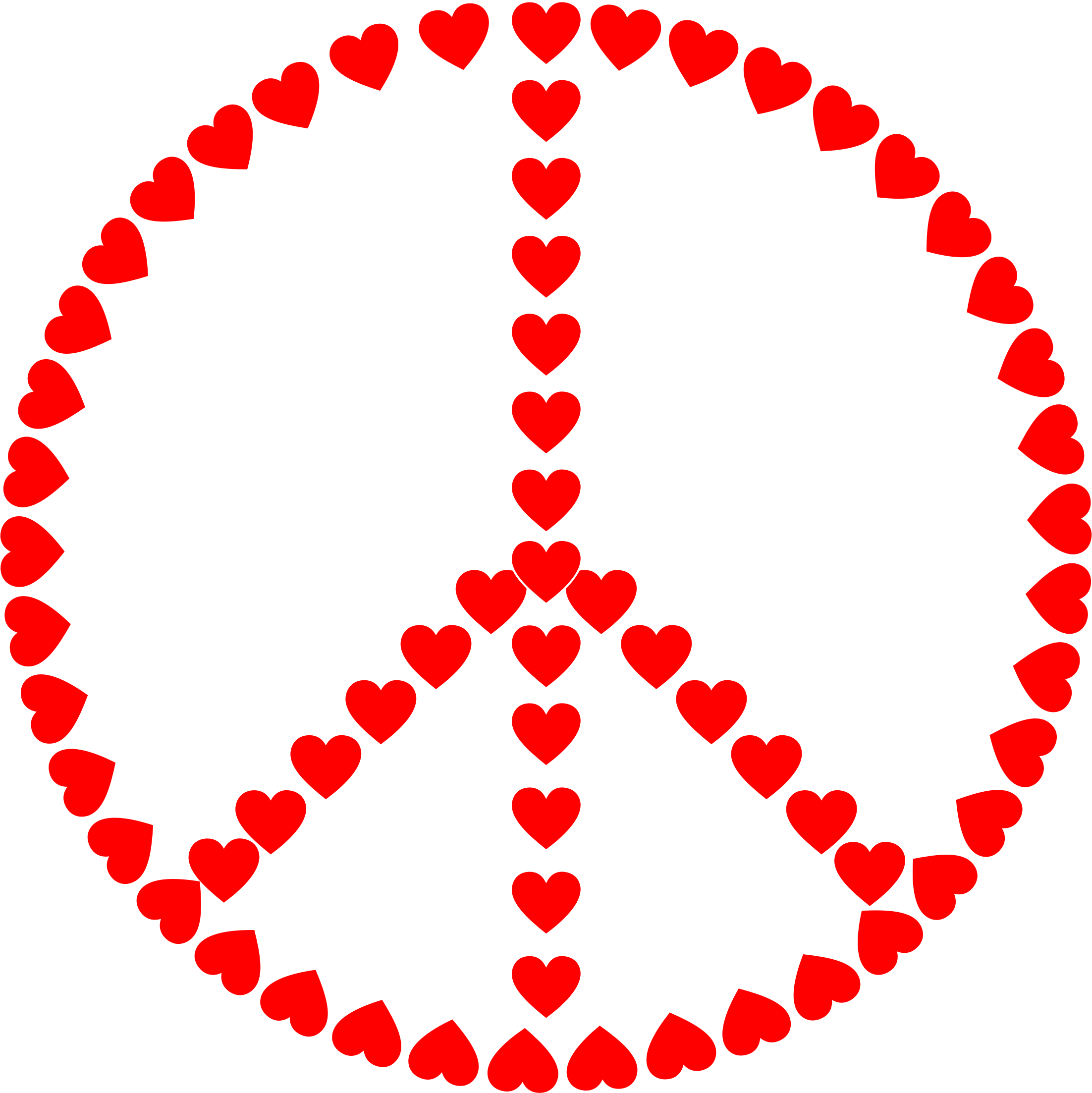 Clipart Peace Sign Love - Peace And Love Clipart (2204x2206)
