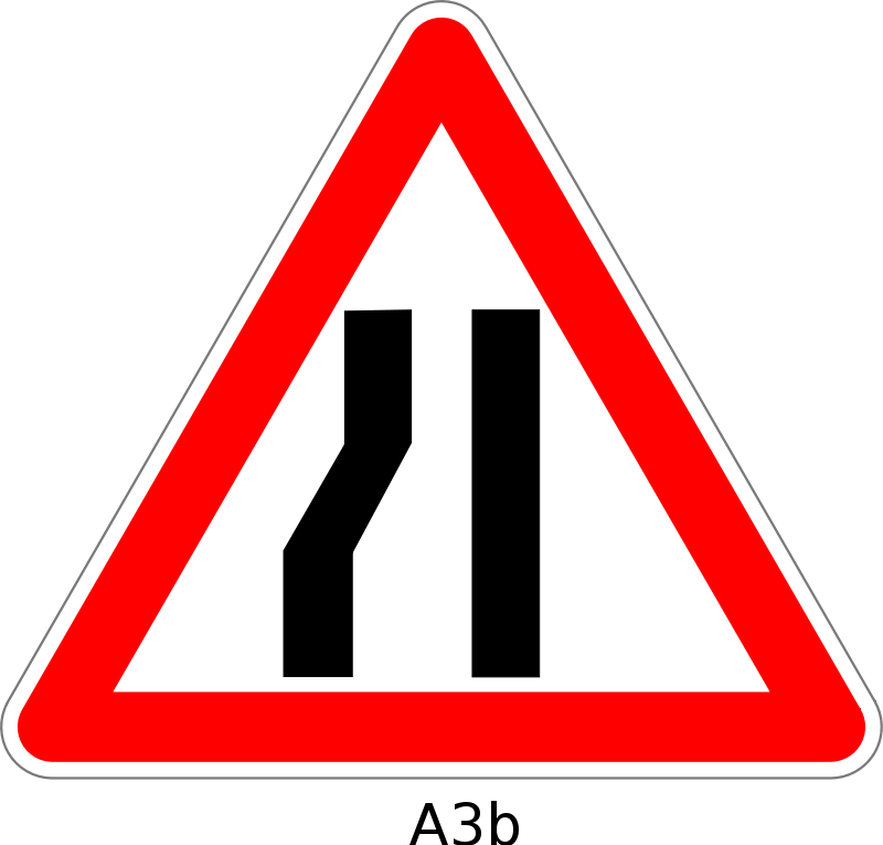 Road Narrow Traffic Sign (800x765)