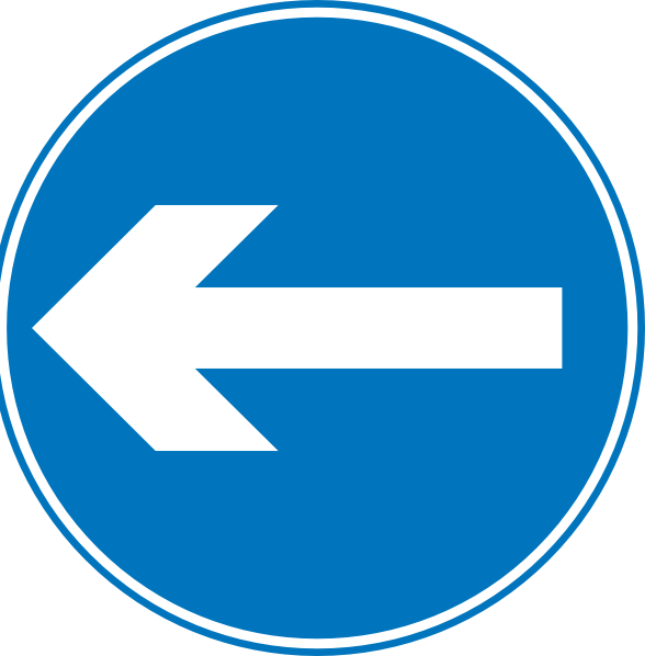 Free Vector Svg Road Signs Clip Art - Keep Left Road Sign (588x598)