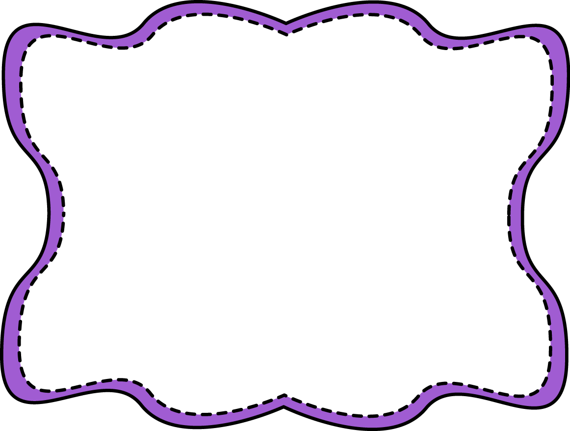 Purple Wavy Stitched Frame Free Clip Art Frames - Names Of Shapes In Spanish (1162x878)