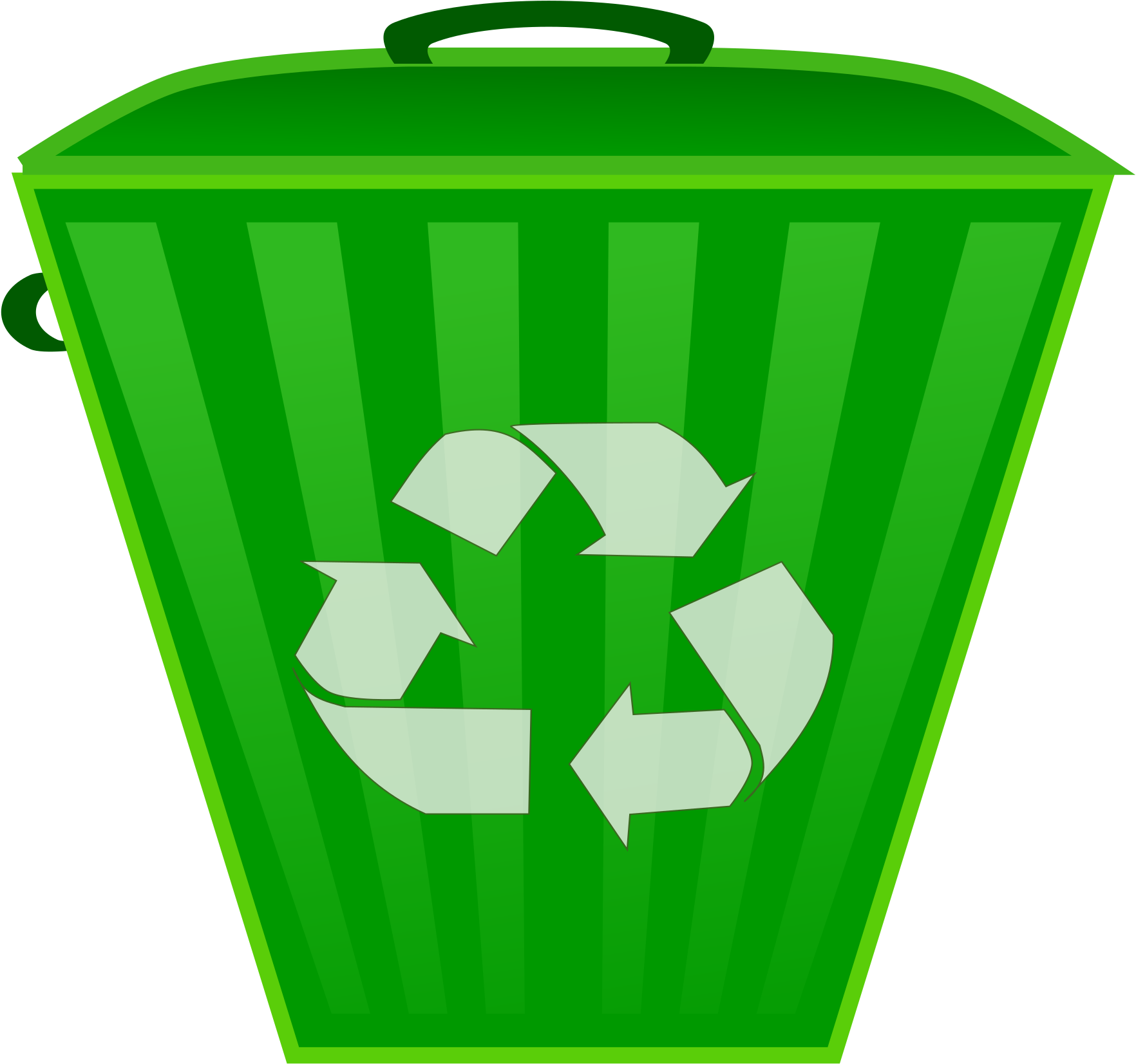 Green Clipart Recycle Bin - Garbage Can Clip Art (2400x2400)