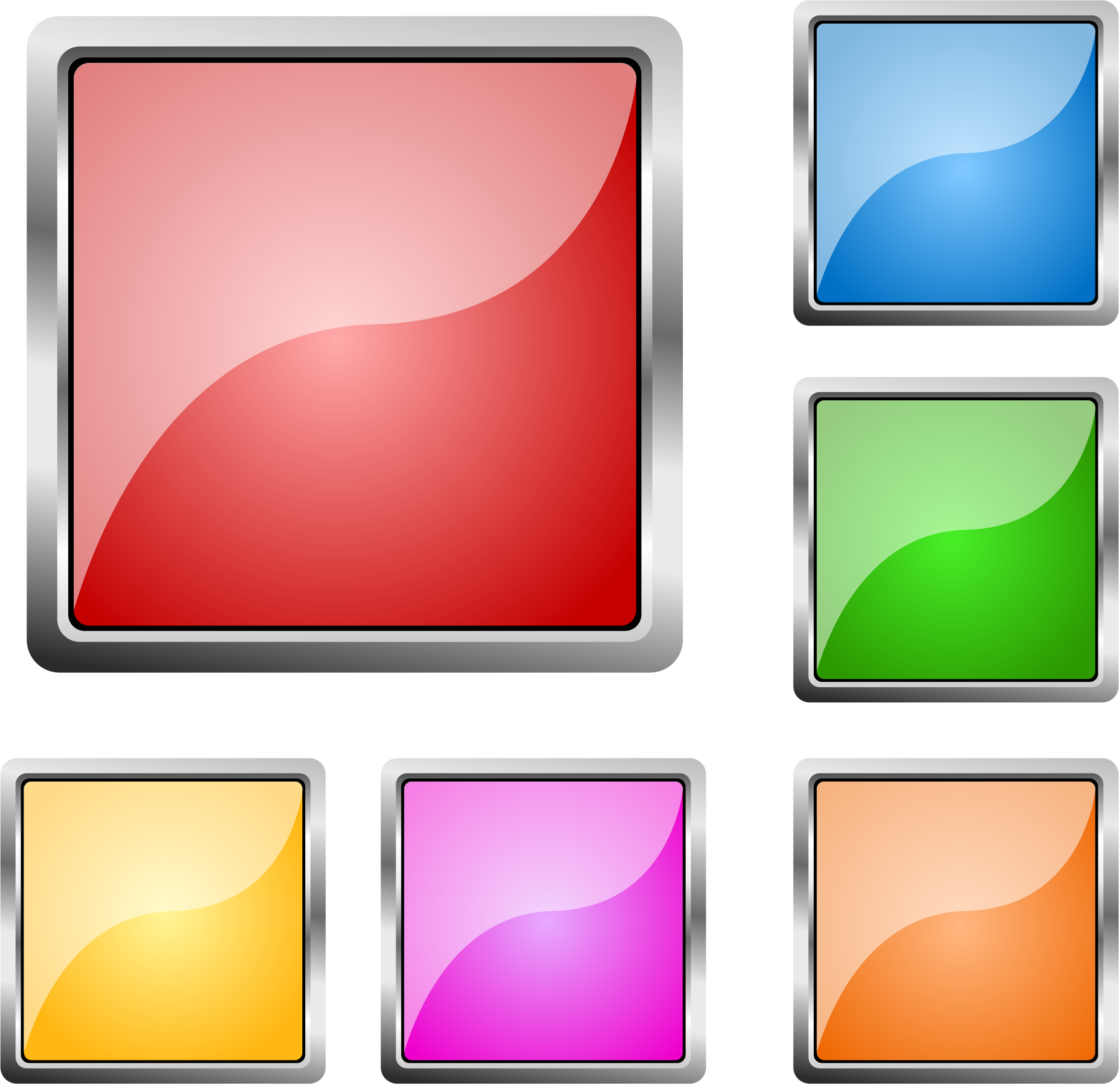 Clipart - Square Buttons Png (2232x2161)