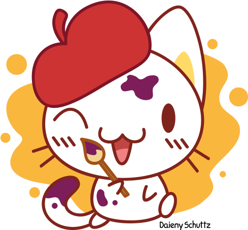Artist Cat By Daieny - Artist Cat Png (550x550)