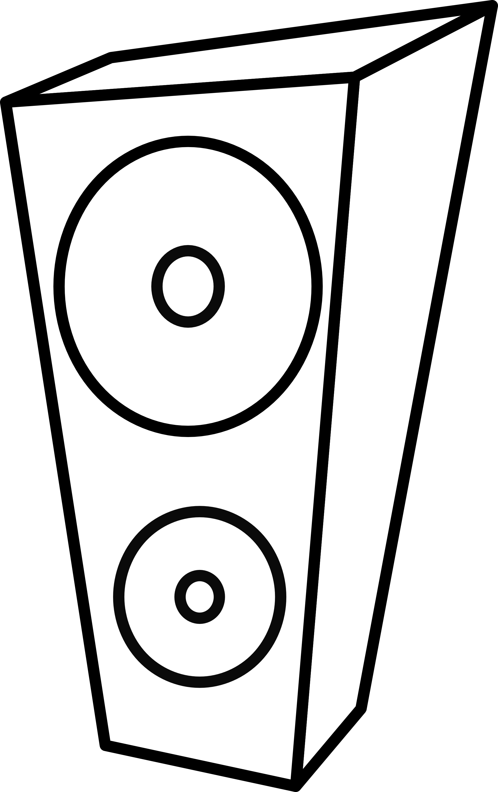 Lemmling Cartoon Speaker 1 Black White Line Art - Loudspeakers Coloring Pages (1969x3128)