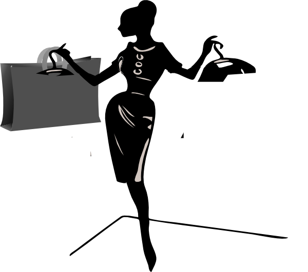 Lady Edit Shopper Clip Art - Fashion Clip Art (600x531)