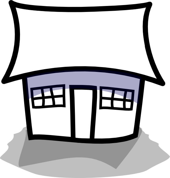 Dog House Outline Clipart - Cartoon House Outline (570x597)