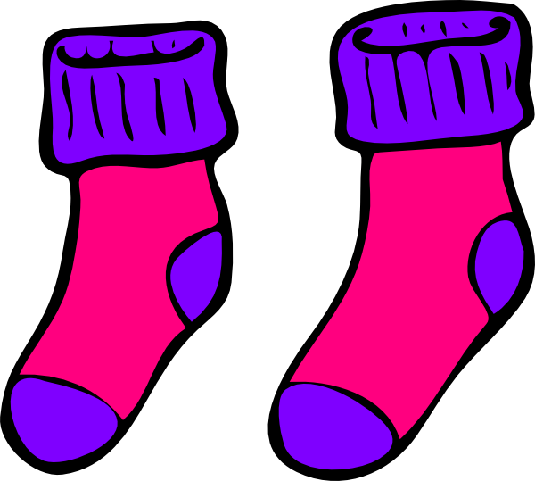 Pink Purple Sock Clip Art Vector Clip Art Online Royalty - Socks Clip Art (600x539)