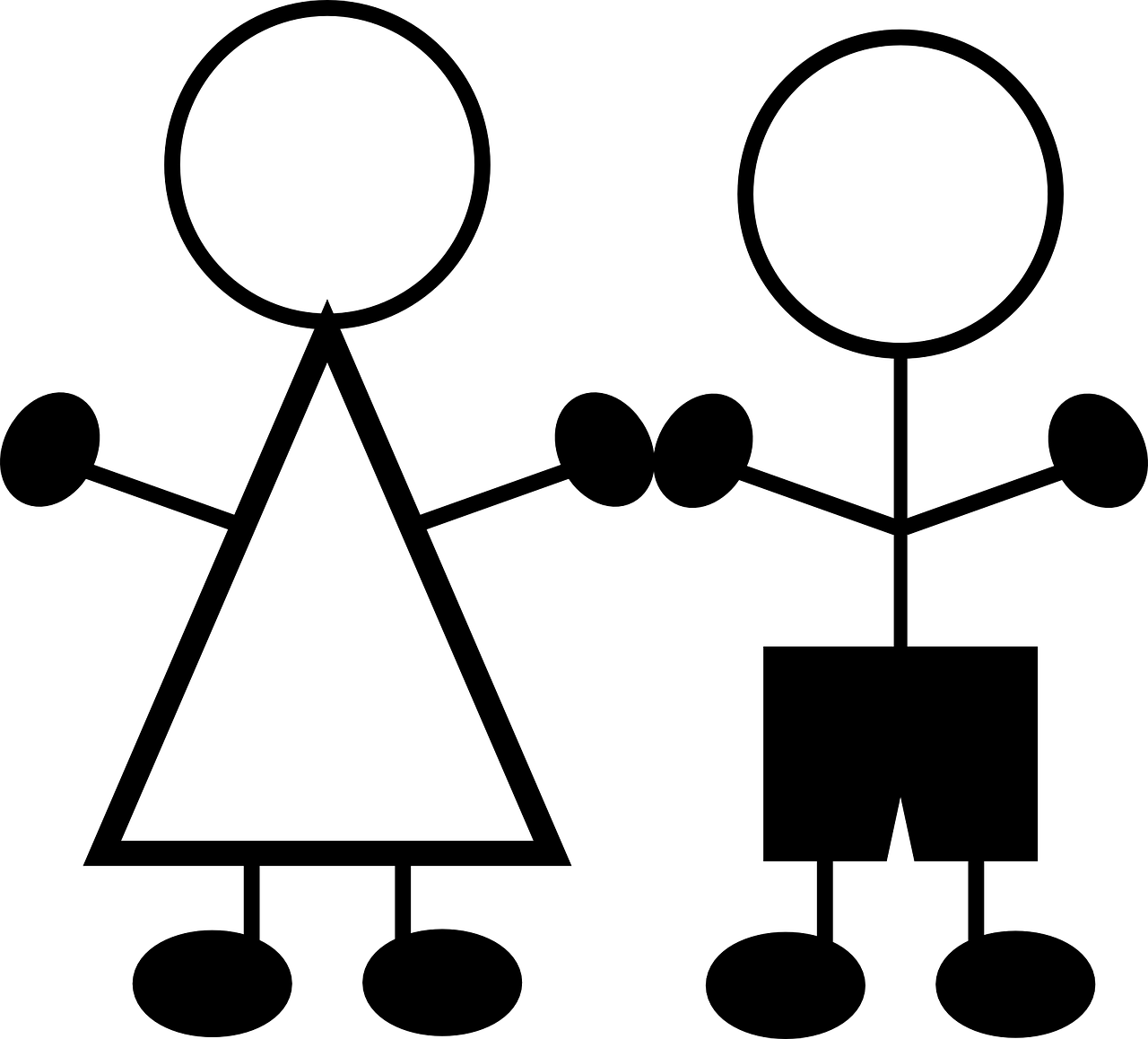 Boy And Girl Stick Figures (1280x1158)
