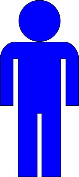 Blue Man Figure Clip Art At Clker - Man Symbol Clip Art (264x593)