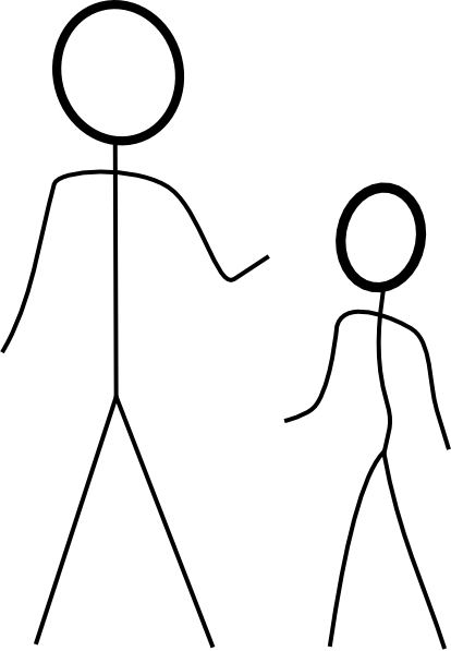 Two Stick Figures Clip Art - Two Stick Figure People (414x597)