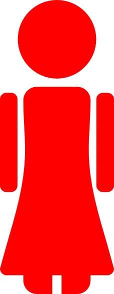 Girl - Clipart - Stick - Figure - Red Girl Stick Figure (228x587)