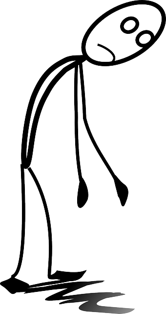 Tired Clipart Sad Stick Person - Tired Stick Figure (340x640)