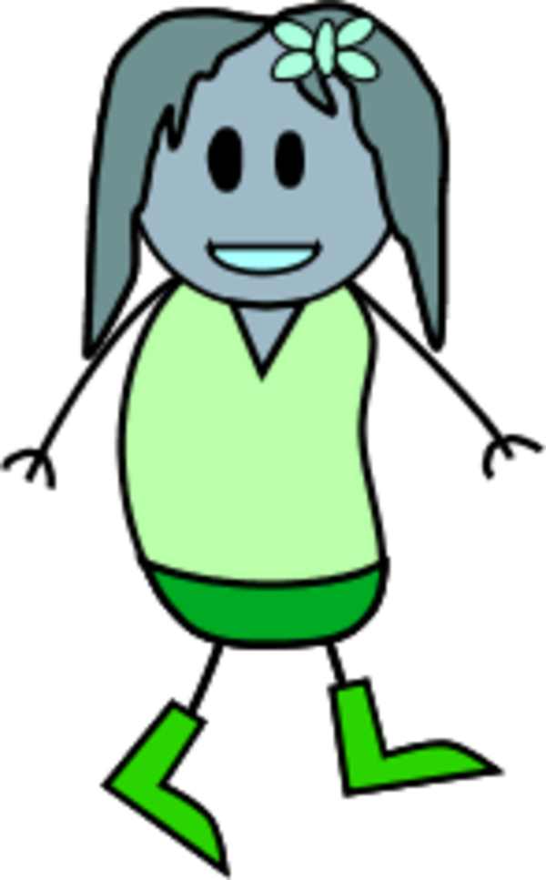 Girl Stick Figure - Child (600x967)