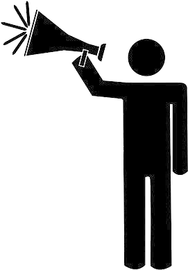 Talking Stick Figure Images Pictures - Stickman With Megaphone (303x400)