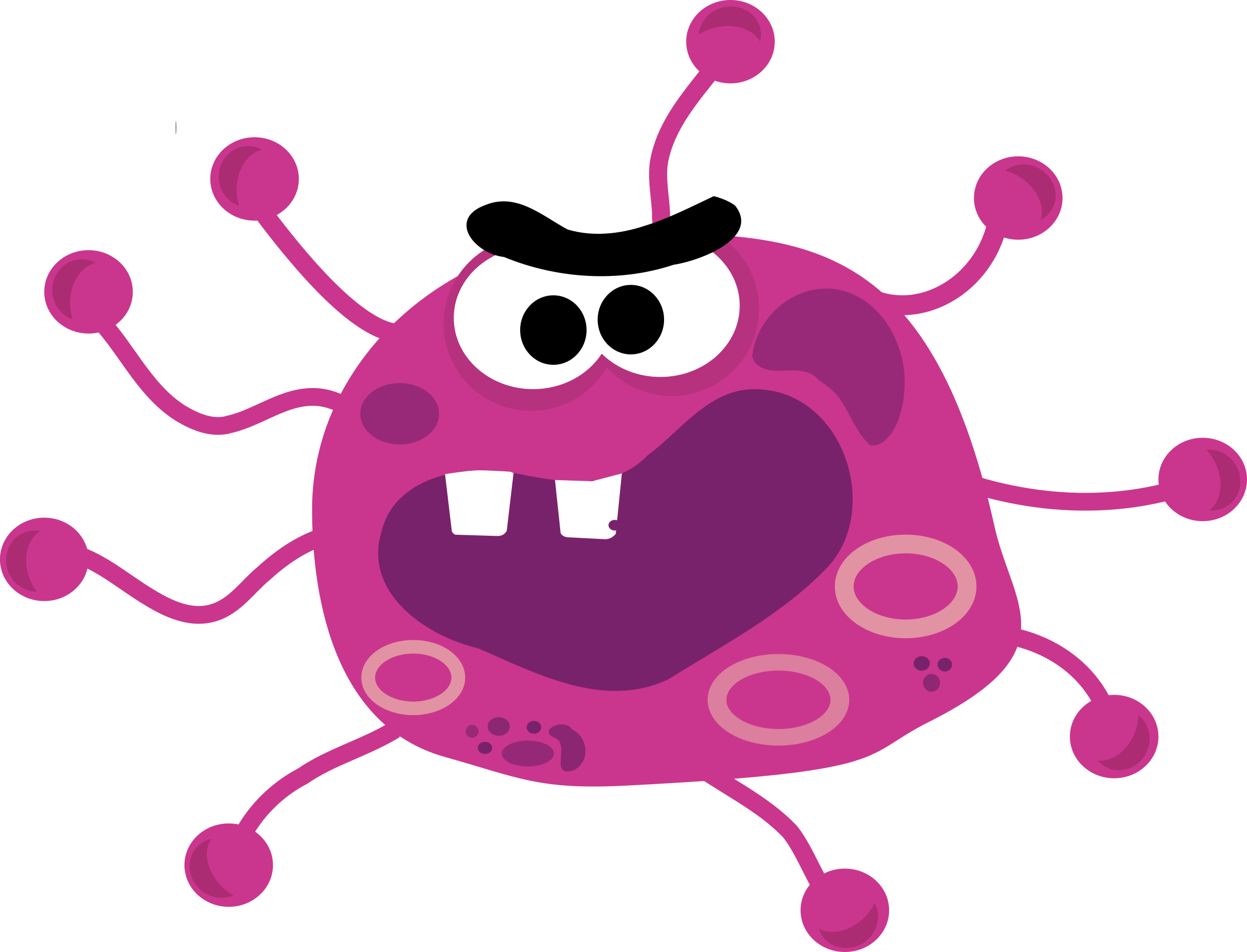 Computer Virus Character Clip Art - Virus Clipart (2400x1832)