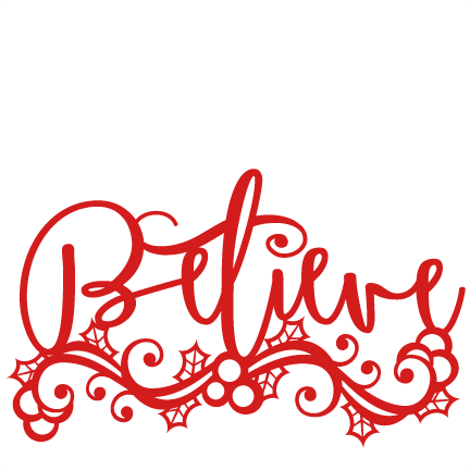 Believe Christmas Clipart - Glauben Sie Weihnachtskissen Lendenkissen (432x432)