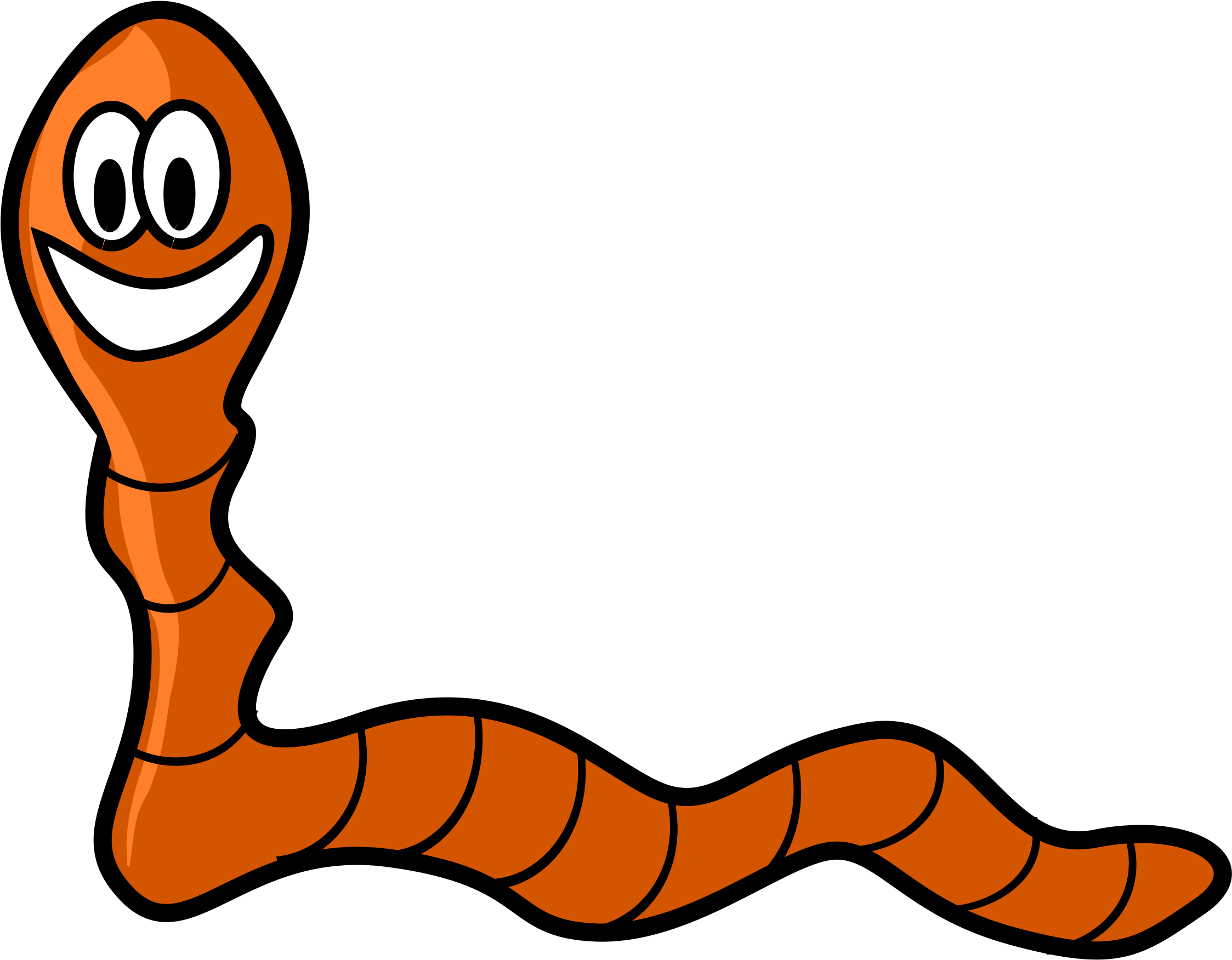 Worm Clipart - Cartoon Worm - (2400x1800) Png Clipart Download