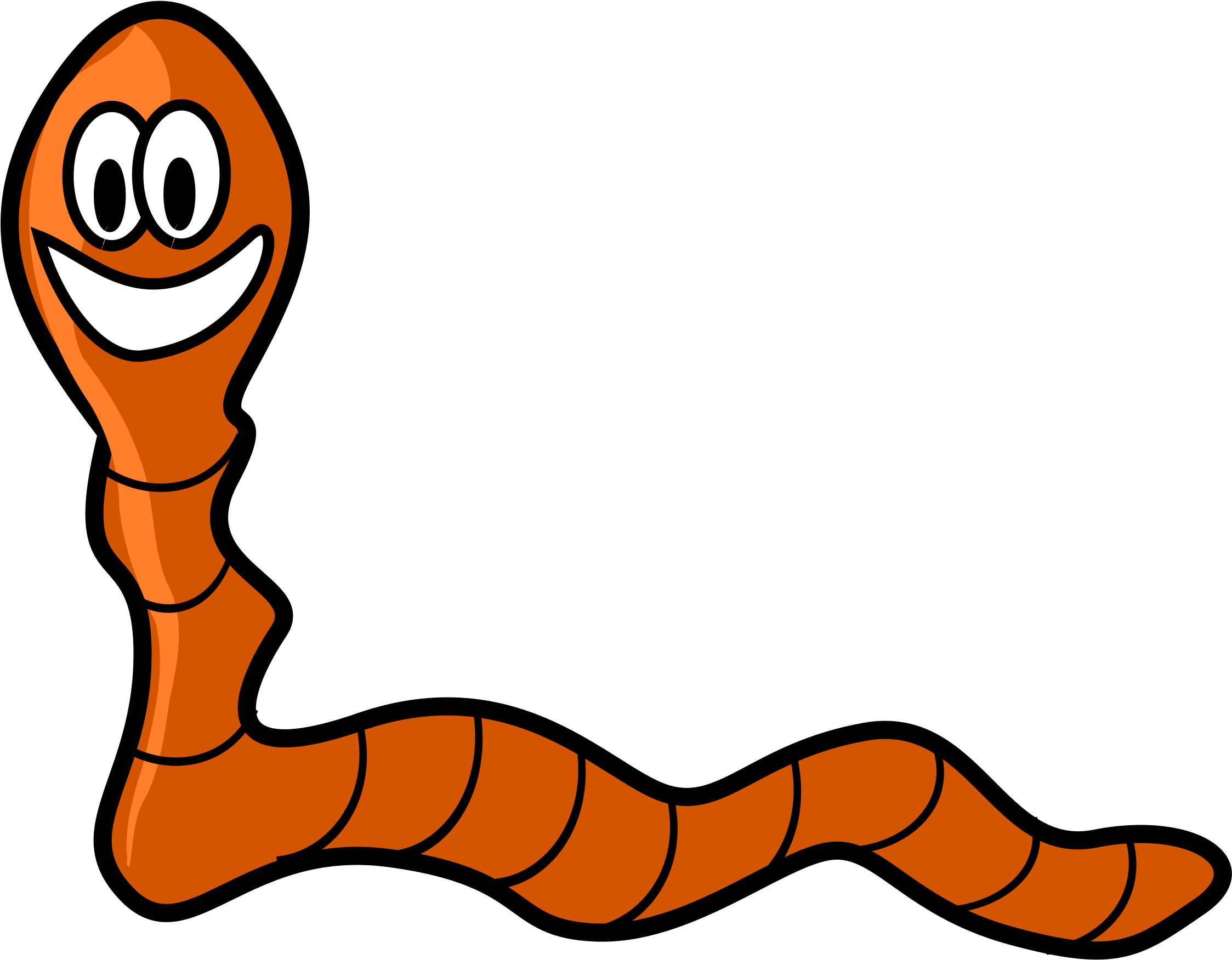 Worm Clipart - Cartoon Worm (2400x1800)