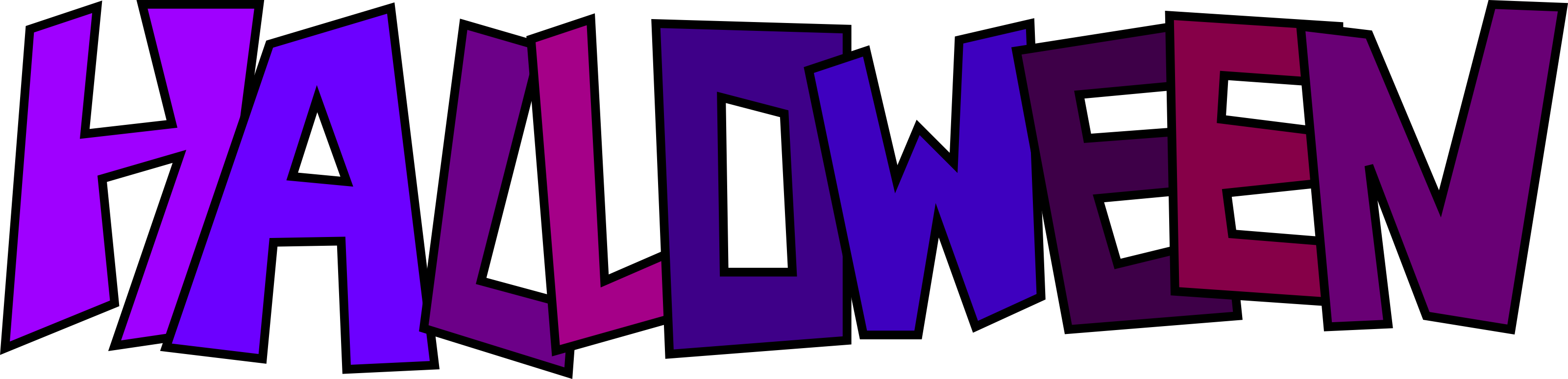 Purple And Blue Halloween - Happy Halloween Word Free (3200x774)