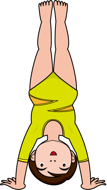 Download - Girl Doing Handstand Clip Art (356x633)