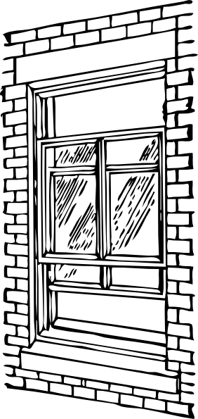 Clip Art Window - Coloring Book Window (356x750)