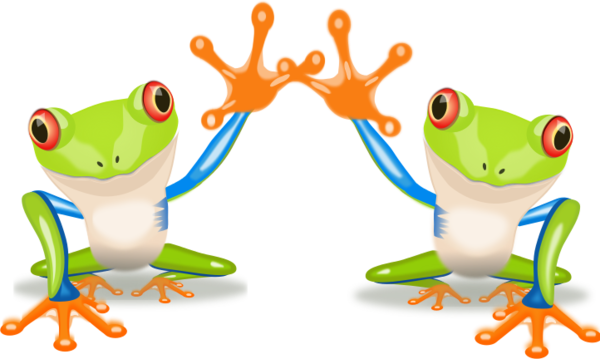 Related Pictures High Five Hand Clipart Car Pictures - Clipart Two Frogs (600x359)