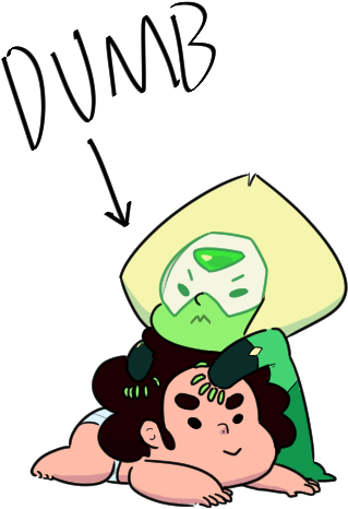 Dumb Green Facial Expression Cartoon Text Emotion Fictional - Steven Universe Baby Peridot (540x633)