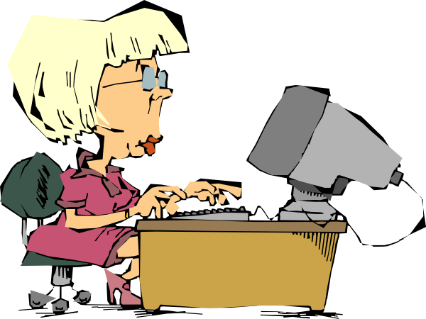Secretary Clip Art - Computer Clip Art (600x450)