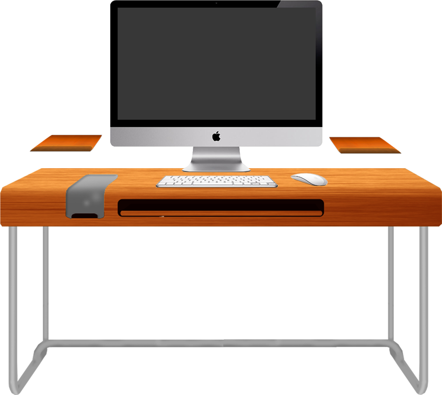 Wood Computer Desk - Computer Desk Png (2000x1514)
