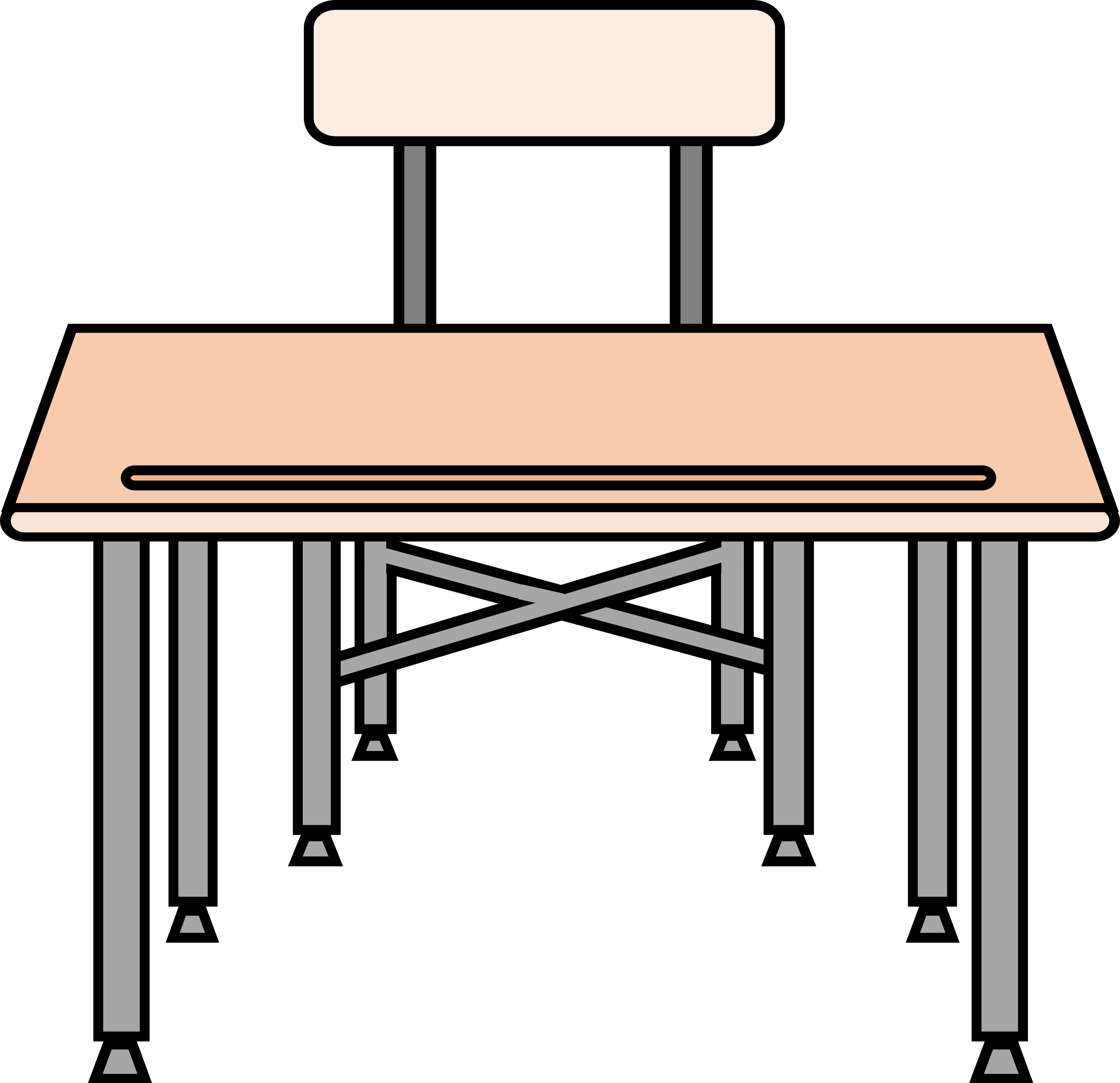 School Desk Clipart - Gambar Meja Sekolah Kartun (2400x2319)