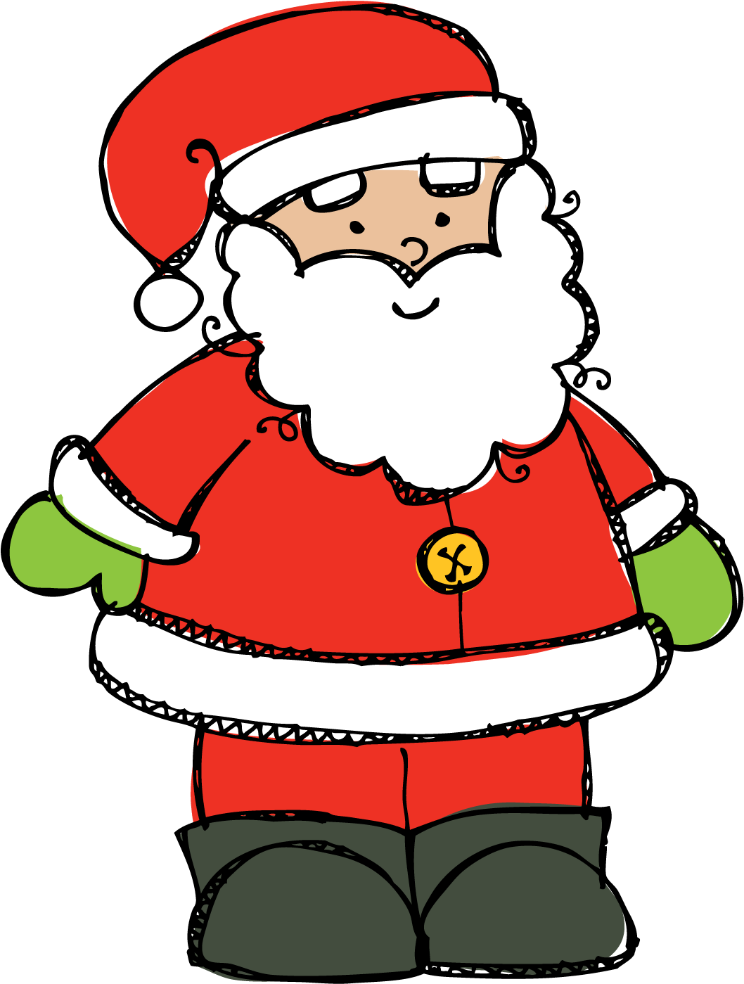 18 Santa Png Free Cliparts - Christmas Color By Sight Word (1069x1414)