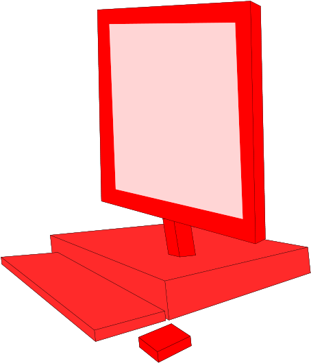 Red Computer Clipart, Vector Clip Art Online, Royalty - Illustration (637x900)