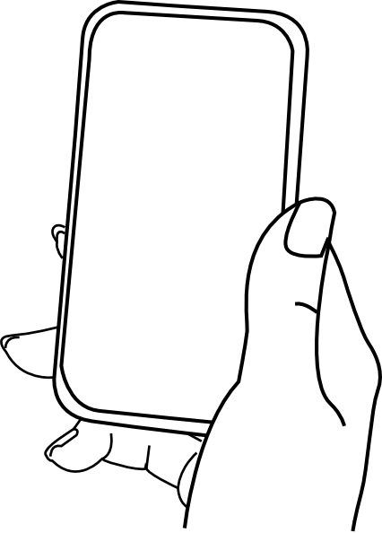 Iphone Texting Clipart Image &, Pictures - Cartoon Hand Holding Iphone (426x594)
