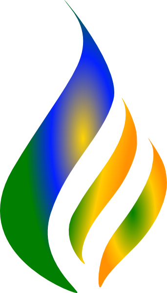 Flame Clipart Logo - Blue Flame (342x600)
