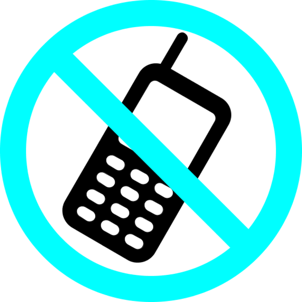 No Cell Phone Clipart Free - No Mobile Phones Sign (600x600)