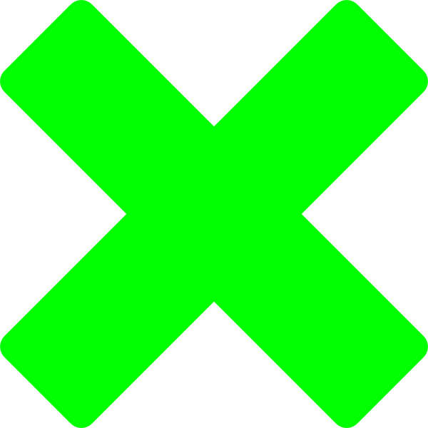 Green X Clip Art - Green X Clip Art (600x600)